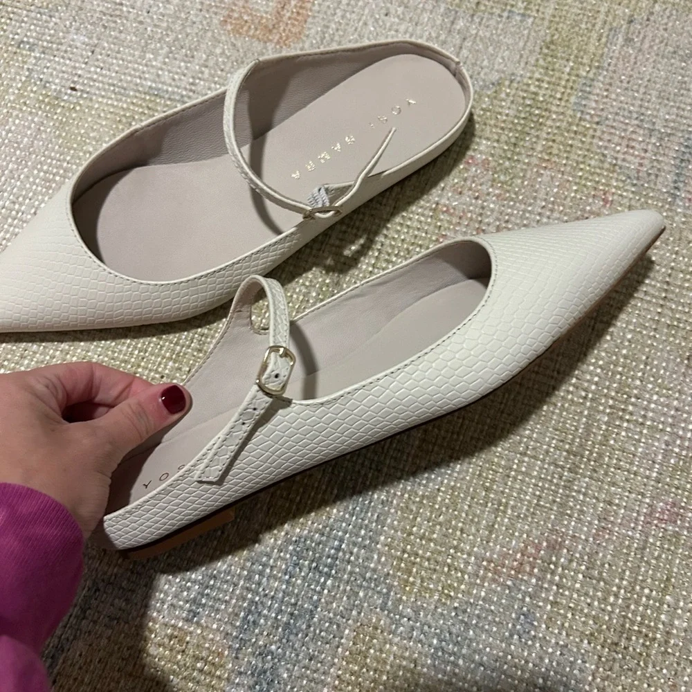 Women’s Cream Mules - Picture 2 of 3